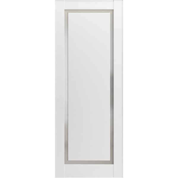 Sartodoors Solid French Double Doors 60 x 80in, Nebraska Grey W/ Frosted Glass, Closet Bedroom Sturdy Doors SETE6933DD-NEB-60